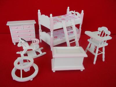 Girl's Bedroom 7 piece Pink and White