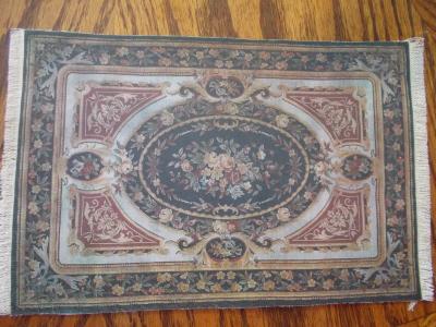 Classic Aubusson French Style Rug 9"x 5 1/2"
