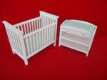 2 Piece White Baby Bed & Changing Table