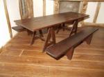 English Medieval Hall Banquet Table and Benches