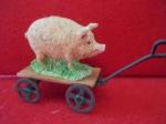 Pig Pull Toy On Wheels