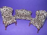 Leopard love seat 2 chairs